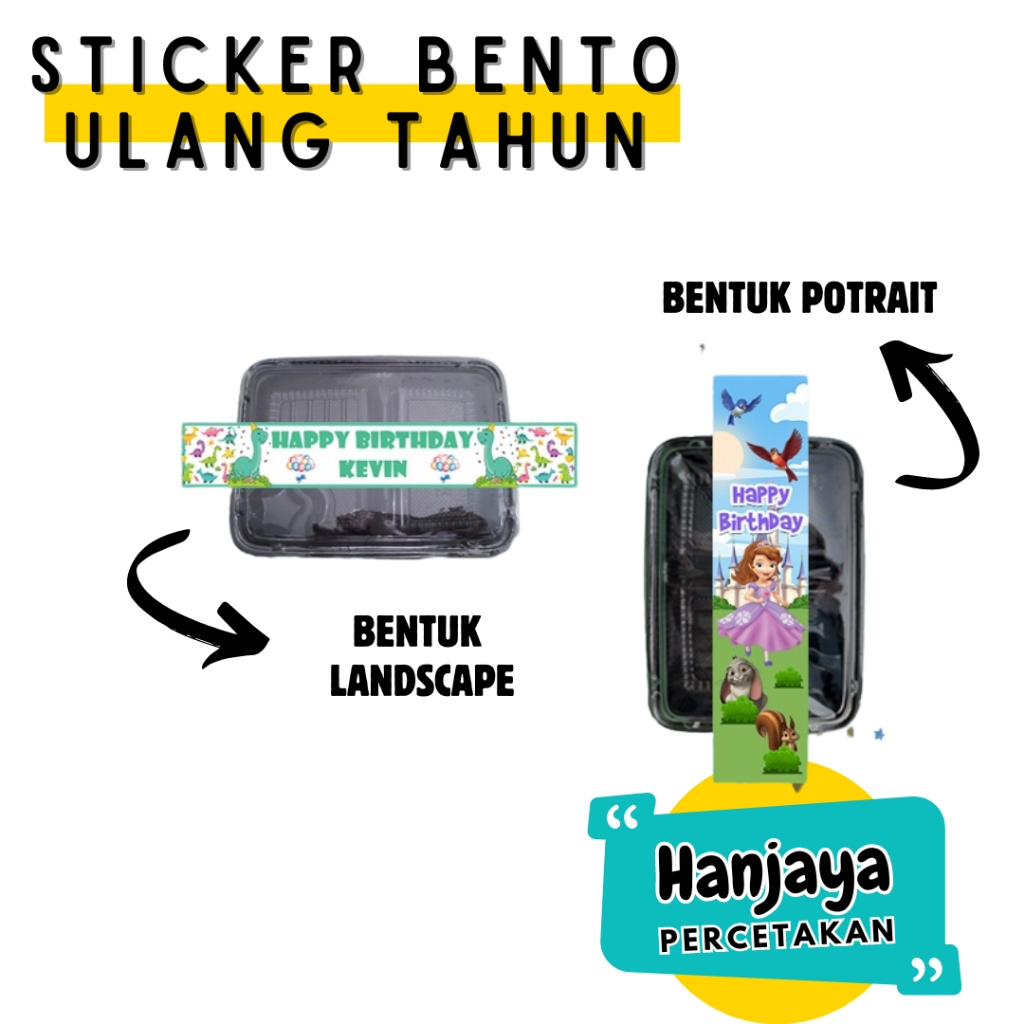 

HANJAYA PERCETAKAN - STICKER BENTO ULANG TAHUN | STICKER BOX BENTO