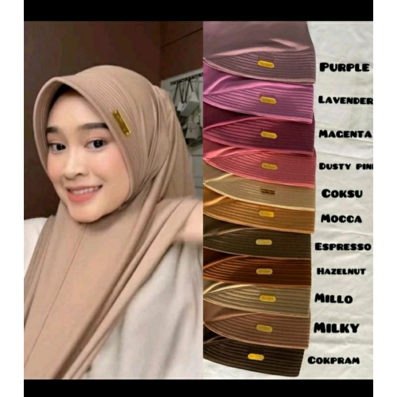 HIJAB BERGO HAMIDAH SPORT MENUTUP DADA JERSEY PREMIUM PIN LOGO AKRILIK KERUDUNG BERGO HAMIDAH SPORT 
