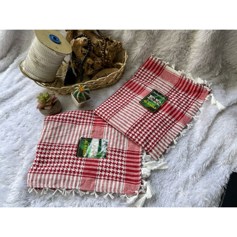 sorban merah putih rumbai kuncir sorban dobby rumbai kuncir