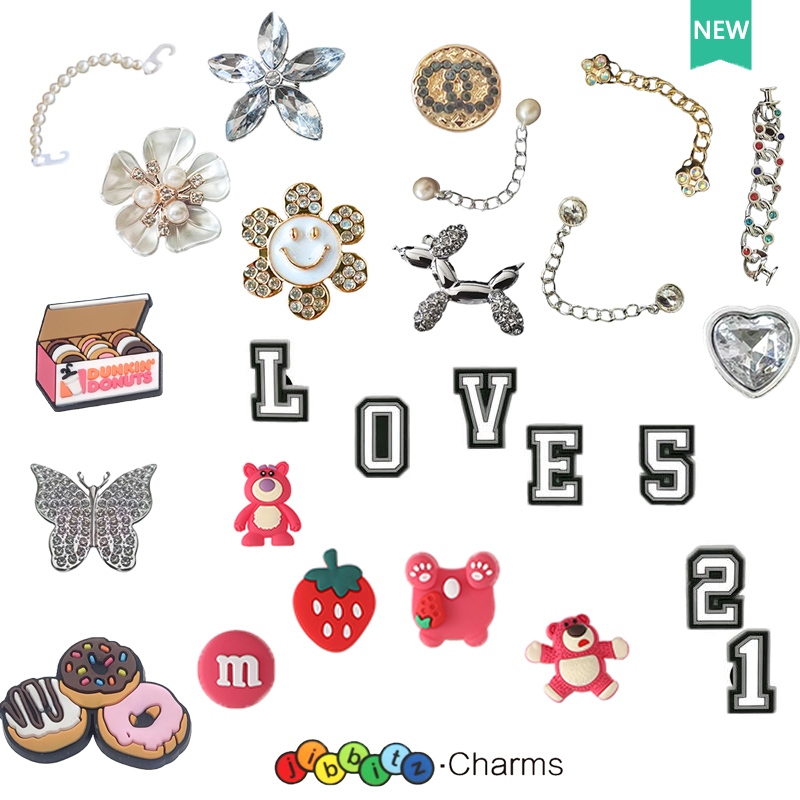 DERTA Sticker Charm Sandal  3D Limitless Accesoris Untuk Hiasan Charms Sandal Lepas Pasang