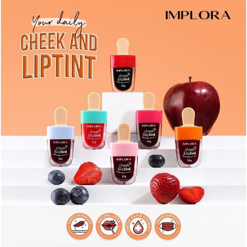Implora Cheek and Lip Tint / Liptint / Lip Stain 5,5gr ORI
