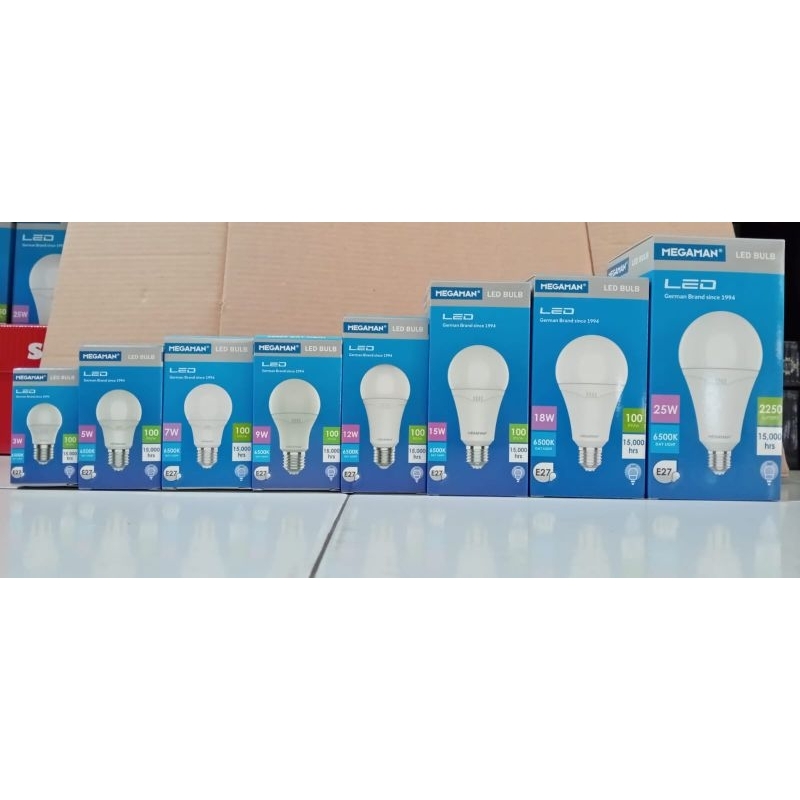 Lampu LED A-Bulb Megaman (Cool Daylight/Putih) [3w/5w/7w/9w/12w/15w/18w/20w]