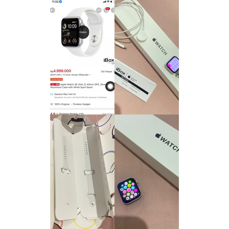 preloved apple watch SE gen 2 40mm silver