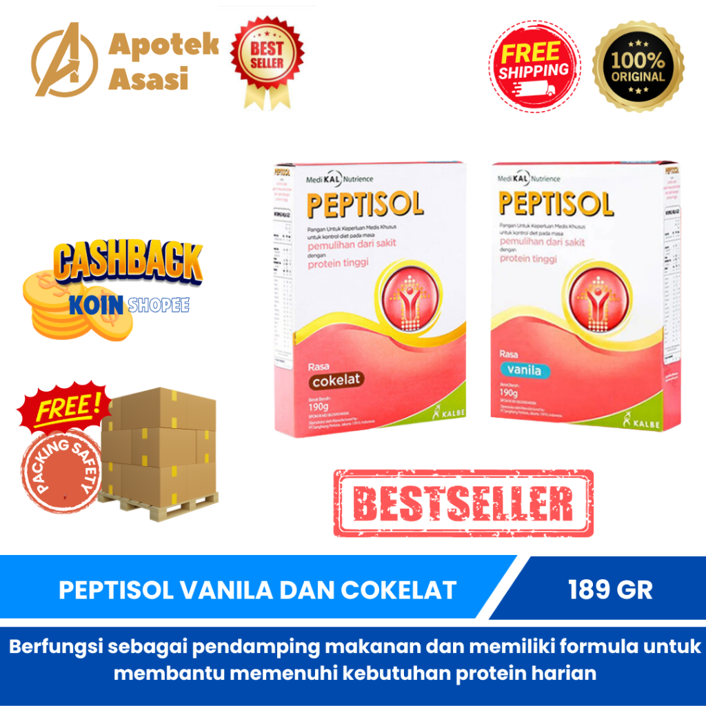 

PEPTISOL Vanila dan Cokelat 189 gram - Nutrisi Tinggi Protein Rendah Residu