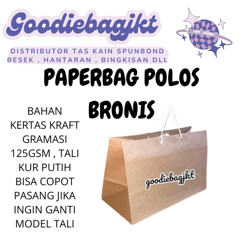 

Paper bag Polos Brownies Paperbag Kue polos coklat isi 12pcs