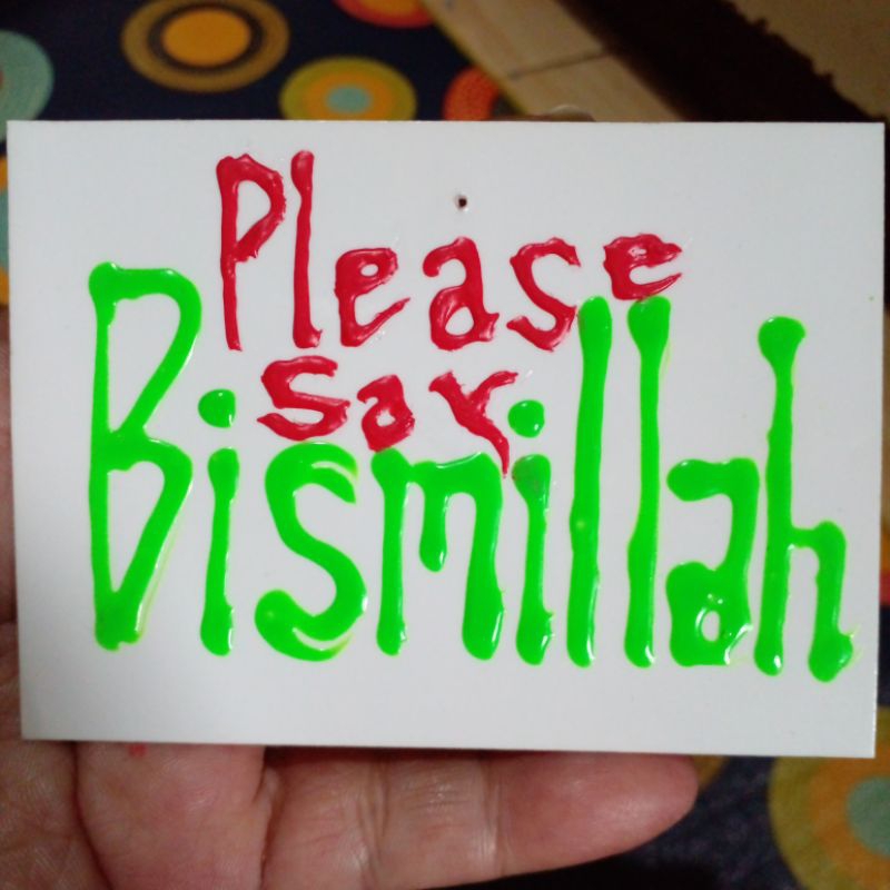 

British Sticker Timbul : Please Say Bismillah