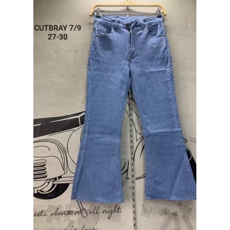 ALISA JEANS/CELANA CUTBRAY JEANS WANITA MODEL 7/8 HITAM, BIRU SIZE 27-34( bb 40-80kg)