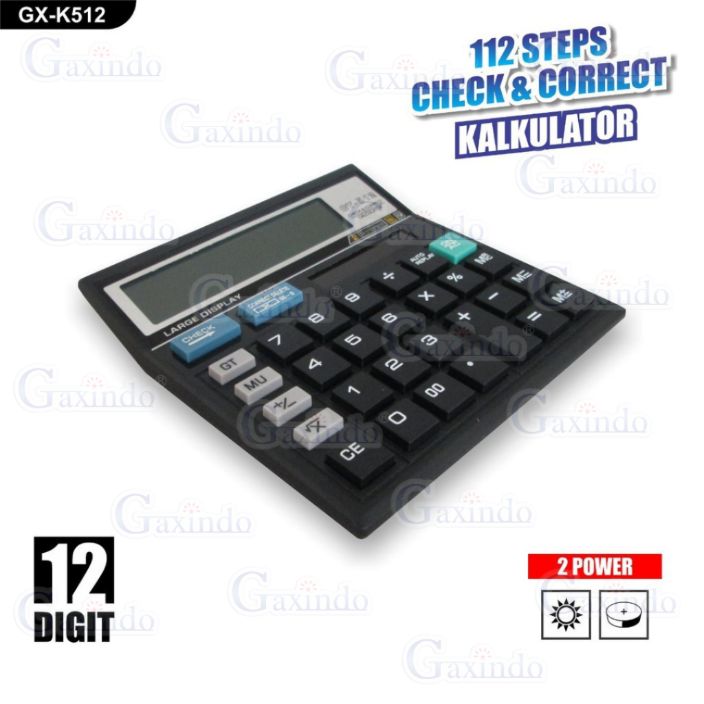 

CALCULATOR 12 DIGIT CT512 CHECK DUAL 2 POWER K512 ALAT BANTU HITUNG KALKULATOR
