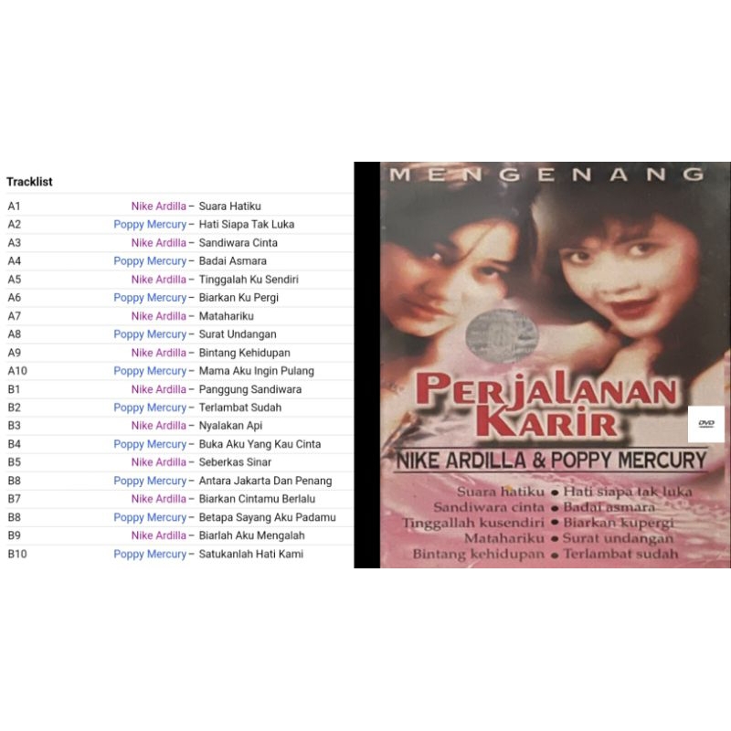 nike ardilla poppy mercury dvd album mengenang perjalanan karir 2007