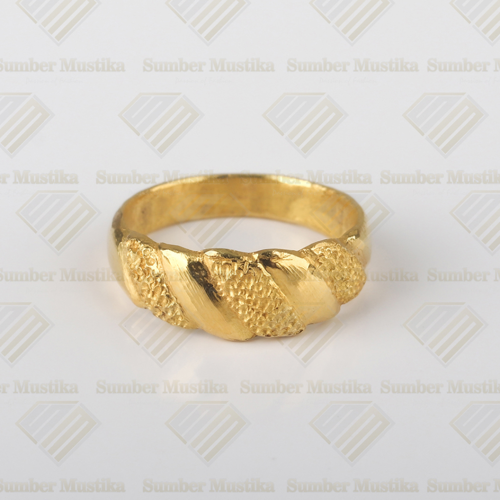 Cincin Model Keong Doff Emas 24 karat