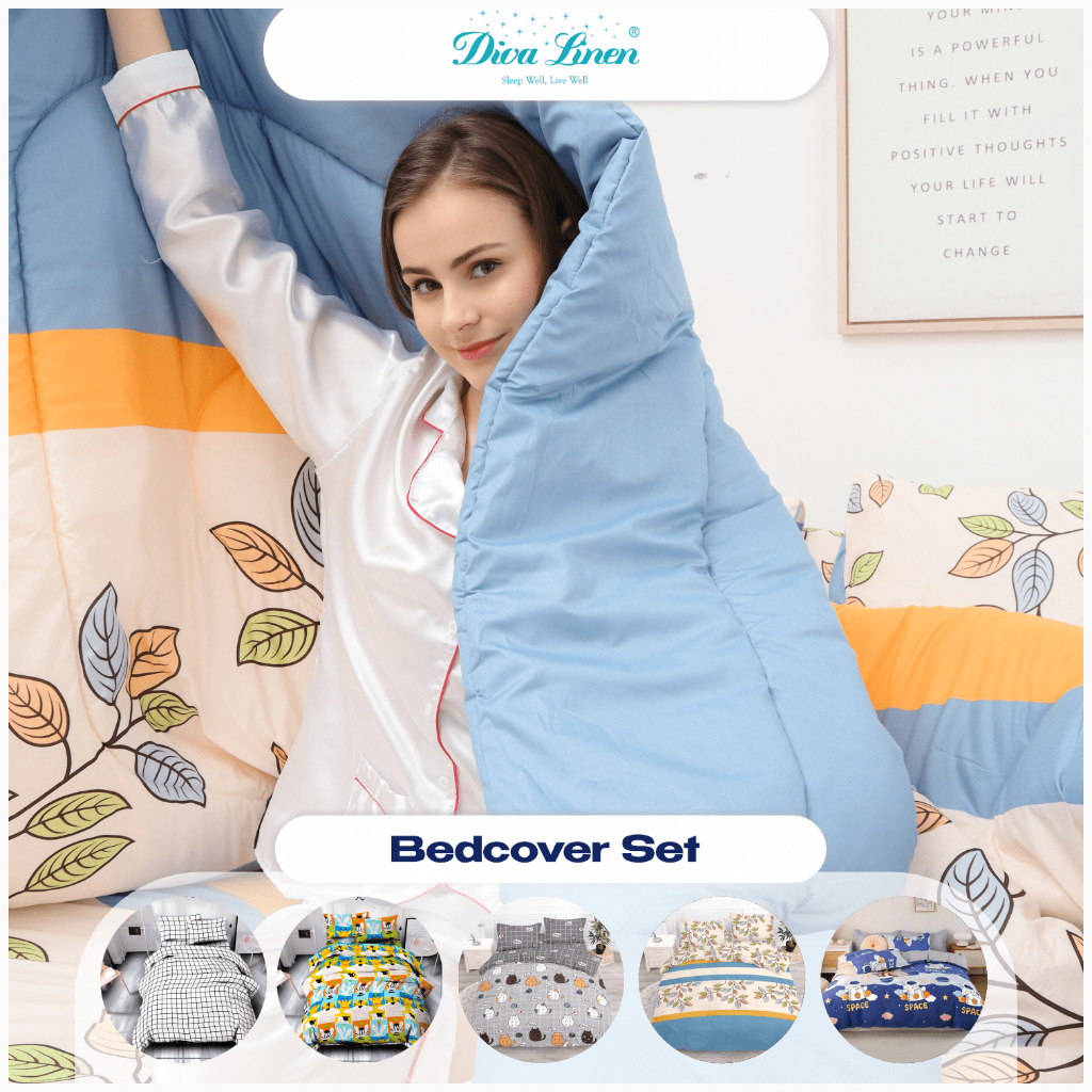 Diva Linen Set Sprei dan Bed Cover Bahan Microtex Ukuran Double - HARGA LEBIH MURAH