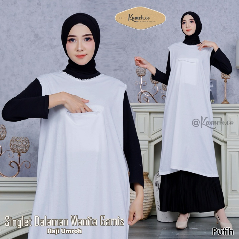 Gamis Singlet wanita dalaman gamis panjang perlengkapan haji umroh wanita