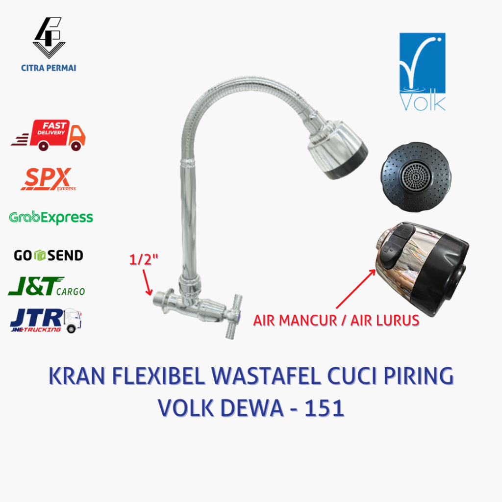 KRAN FLEXIBEL CUCI PIRING VOLK / KRAN VOLK DEWA -151 / MAYA -151 / KRAN WASTAFEL CUCI PIRING / KRAN 