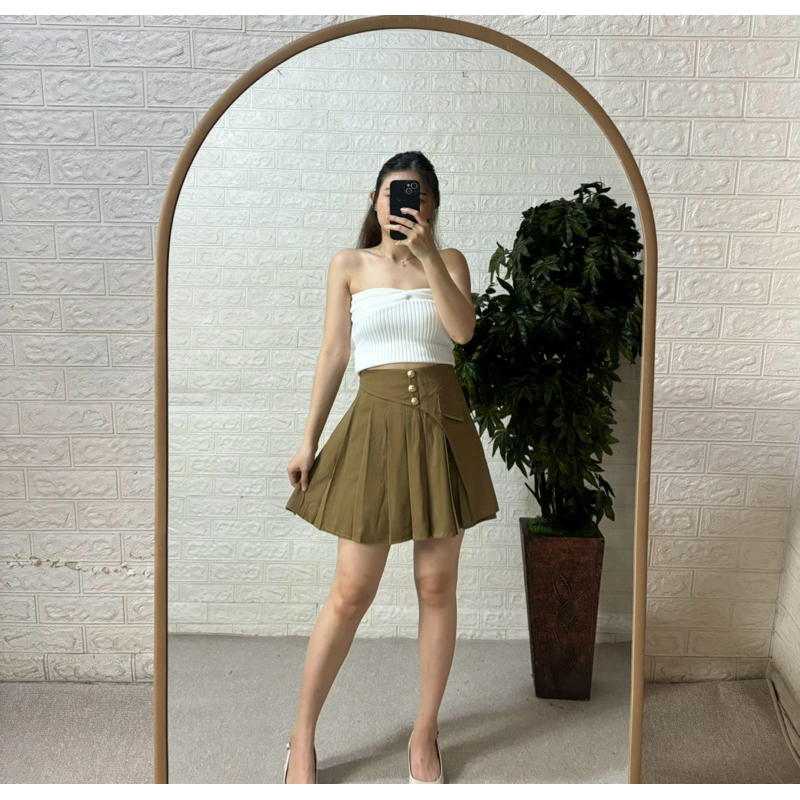 COCOLI - Zerin Skirt | Rok Plisket Pendek Wanita | Rok Pendek Simple