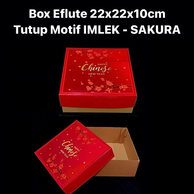 

( 5 pcs ) Cake Box Bolu Hampers Imlek Dus Chinese New Year Ukuran 22x22x10 cm Muat 4 Toples HT112