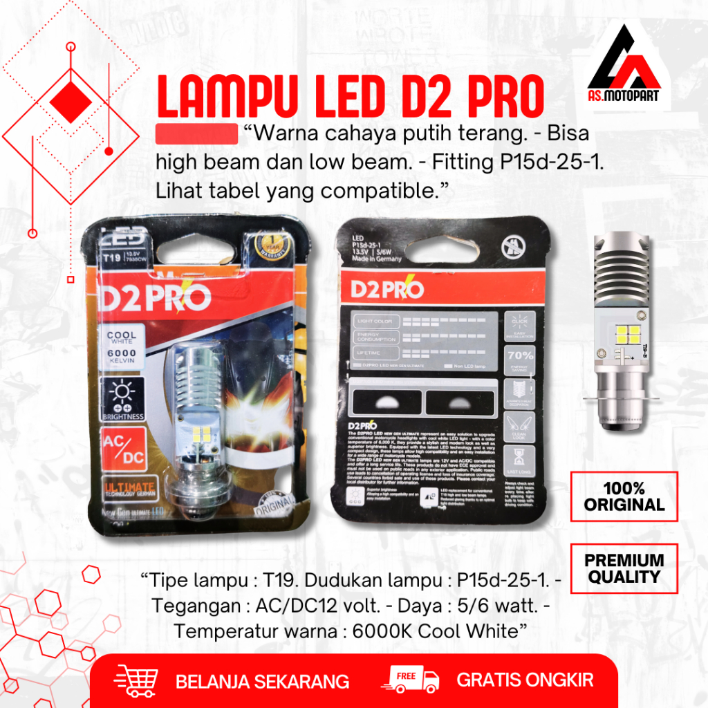LAMPU DEPAN LED NEW BEAT FI-VARIO 125  LAMPU LED MATIK BEBEK LAMPU DEPAN MOTOR LED PHILIPS