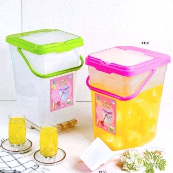 Tempat Es Buah Wadah Jualan Es Teh Toples Air FREE Sendok
