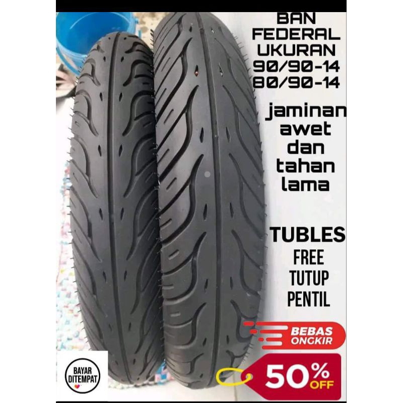 ban beat depan belakang second federal ukuran 90/90-14 80/90