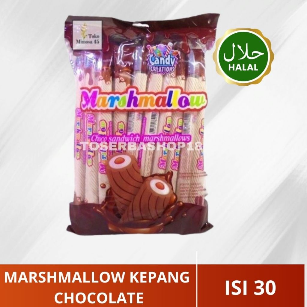 

Marshmallow Kepang Pilin Rasa Cokelat isi 30pcs