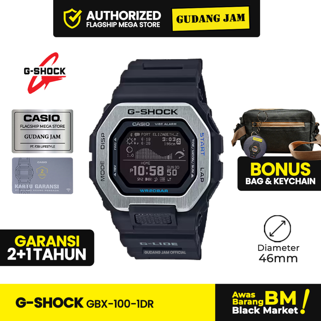 GShock GBX-100-1DR GBX-100 GBX100 Garansi Resmi 2 Tahun