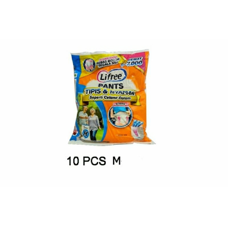 LIFREE popok celana sachet size M isi 10