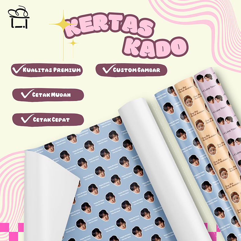 

KERTAS KADO CUSTOM DESAIN FOTO TEKS