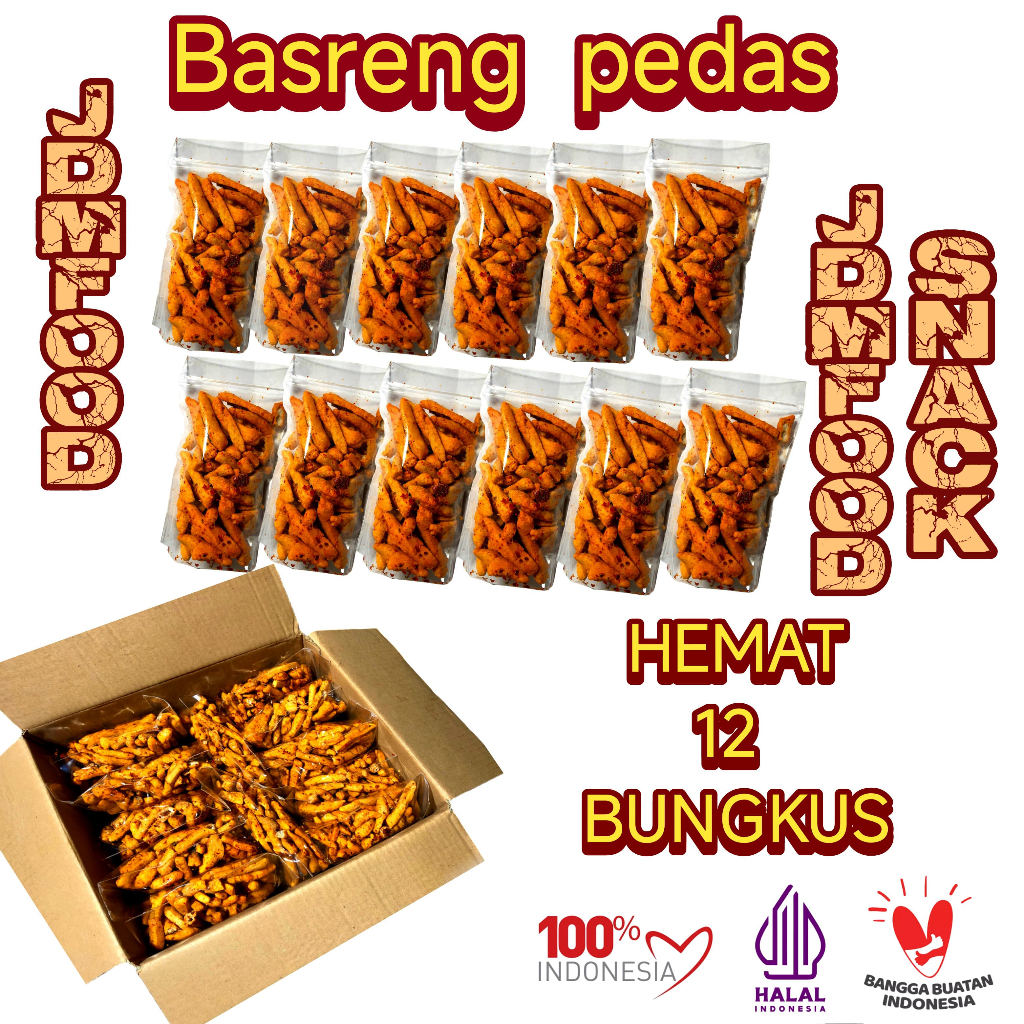 

Basreng pedas daun jeruk paket hemat 12 bungkus khas jdmfood