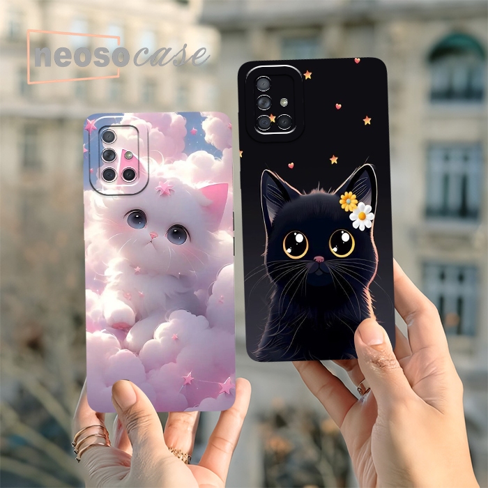 Softcase Samsung A71 kucing ( BB001 ) Case - Case hp - Prokamera Case - Case Oppo - Case Aesthetic -
