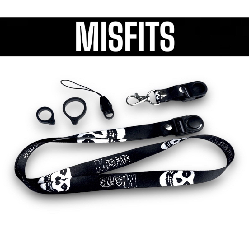 

MISFITS BLACK ART SKULL LANYARD GANTUNGAN HANDPHONE
