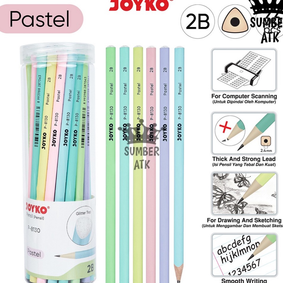 

Pencil Pensil P813 2B 1 Drum 36 Pcs Pastel