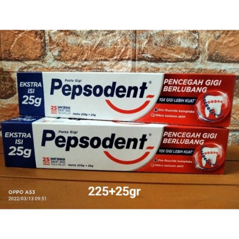 Pasta gigi Pepsodent kemasan 225gr+25gr