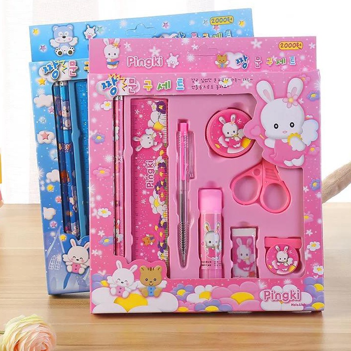 

29 Pensil Set 9 In 1 Alat Tulis Sekolah Anak Lengkap