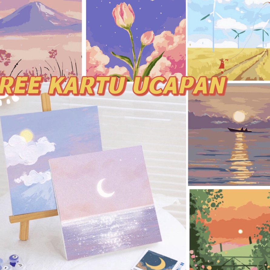 

TERUPDATE With Frame Paint by Number DIY Canvas Acrylic Paint Painting kit Deco Colouring art