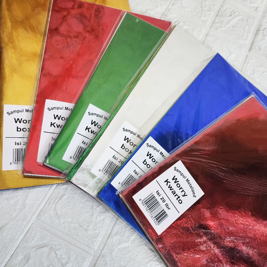 

WAH SAMPUL BUKU METALIZED WORRY BOXY DAN KWARTO ISI 2 LEMBAR SAMPUL BERWARNAWARNI MENGKILAP