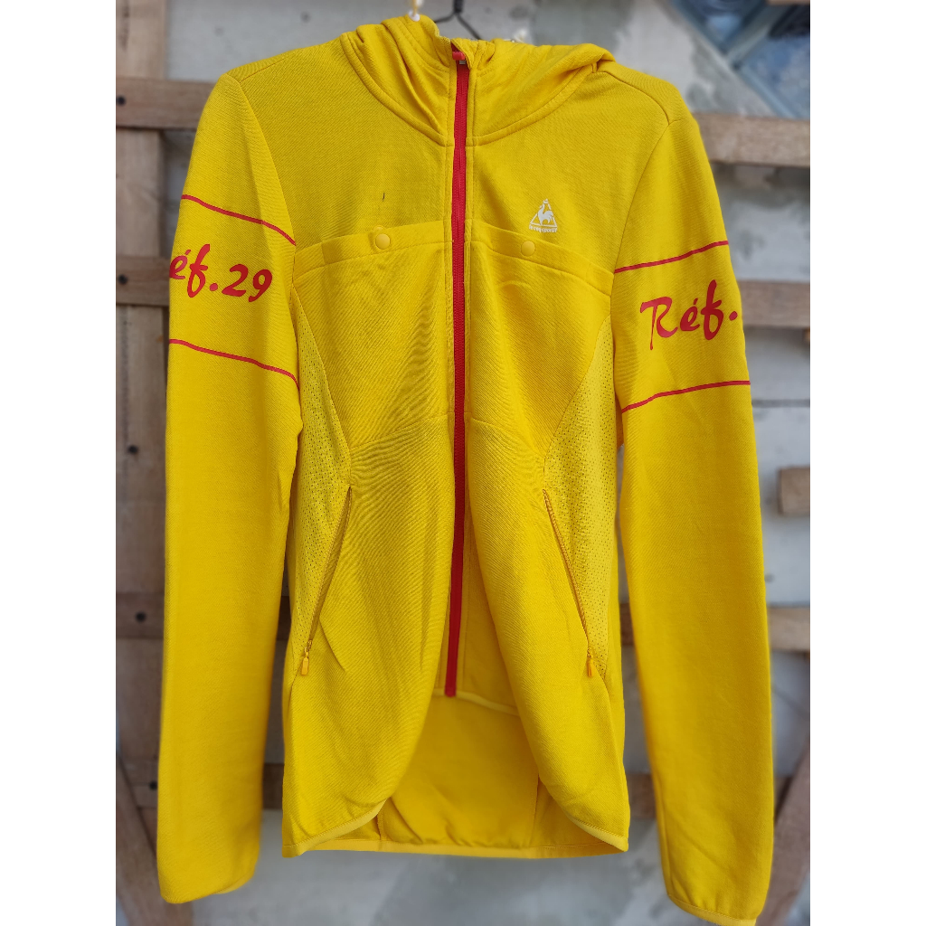 Jaket Ayam Lecoq Kuning Cerah Berhoodie Second/Preloved