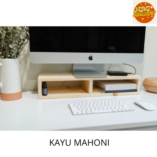 stand monitor tempat pc dudukan komputer Dengan 2 Rak Penyimpan