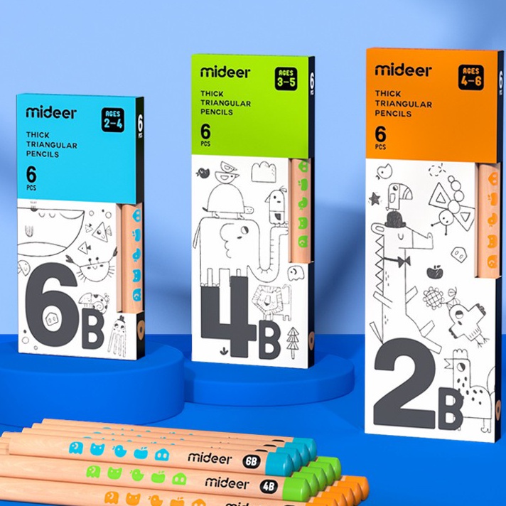 

Mideer Thick Triangular Pencil 2B 4B 6B Alat Tulis Pensil Segitiga Kayu Pensil Kumon Tebal Umur Usia 2 Kado Souvenir Mainan Edukasi Anak