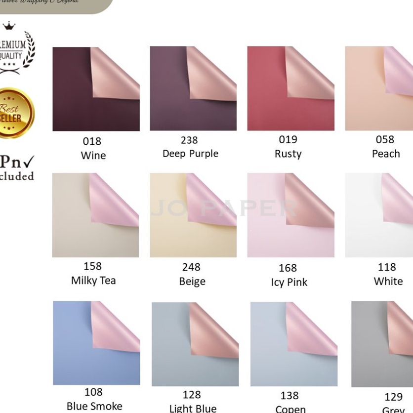 

PESTA DISKON 2 LEMBAR Flower Wrapping Paper Bi Color Rose Gold Cellophane Kertas Bunga Korea
