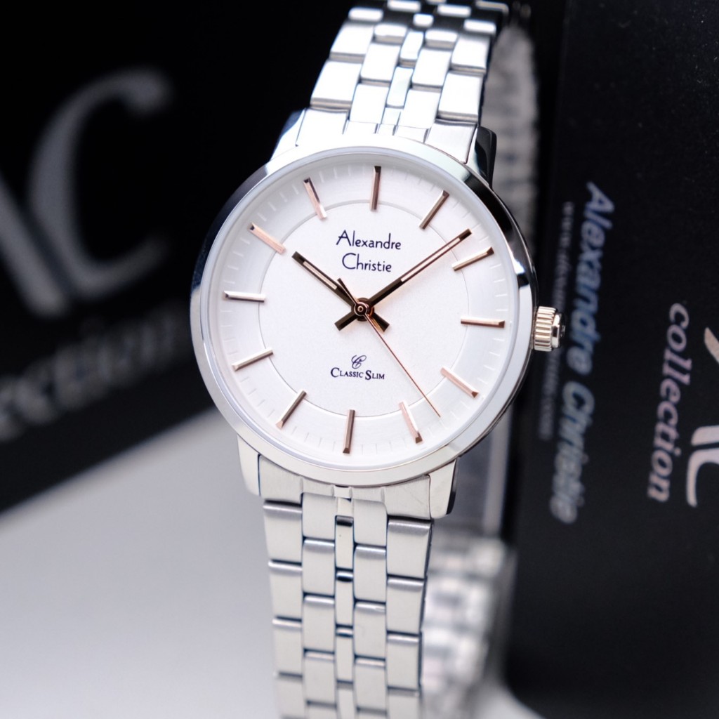 Alexandre Christie Wanita Terbaru 2024 Original AC 8692 Silver White