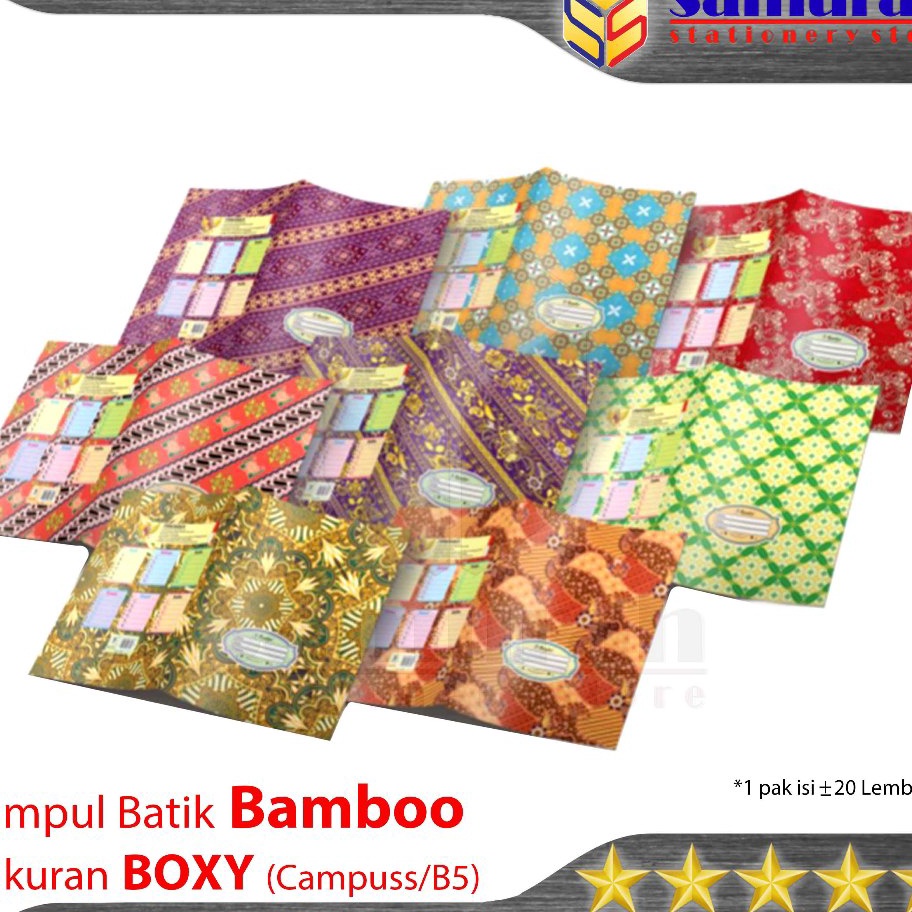 

FANTASTIS Sampul Kertas Buku Tulis Bamboo Boxy Book Cover Art Paper Motif Batik Premium B5 Campus isi 2 8 gsm