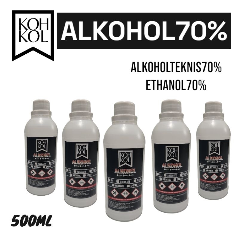 KOHKOL - Alkohol70% 500ml - Alkohol Teknis 70% 500ml Untuk Desinfeksi Pelarut & Pembersih