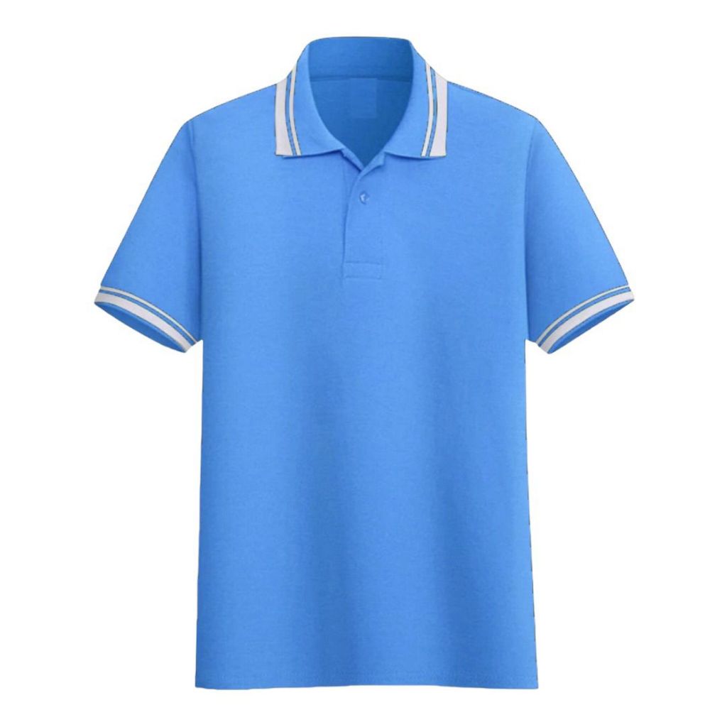 DailyStore Kaos Poloshirt pria polos Biru Laut kerah stripe | kaos kerah pria seragam polos