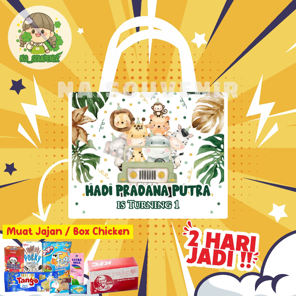 

Tas Ulang Tahun/goodiebag ultah/tas ultah tema animal