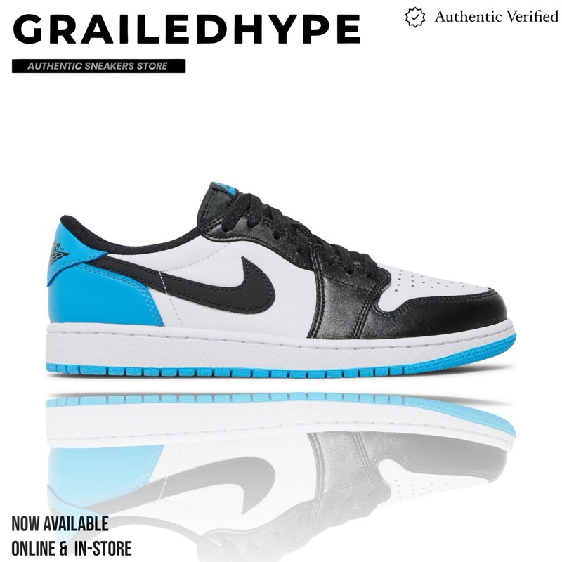 Air Jordan 1 Retro Low OG Black Dark Powder Blue UNC (100% Original)