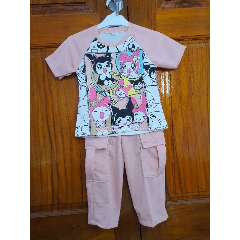 SETELAN KUROMI // SETELAN KUROMI CARGO 2TAHUN-7TAHUN  // SET KUROMI // SET JOGER KUROMI