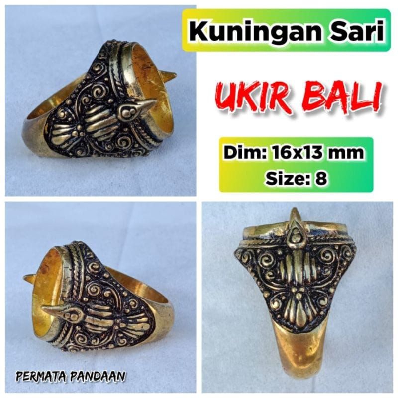 emban batu akik dan permata Kuningan perunggu.03