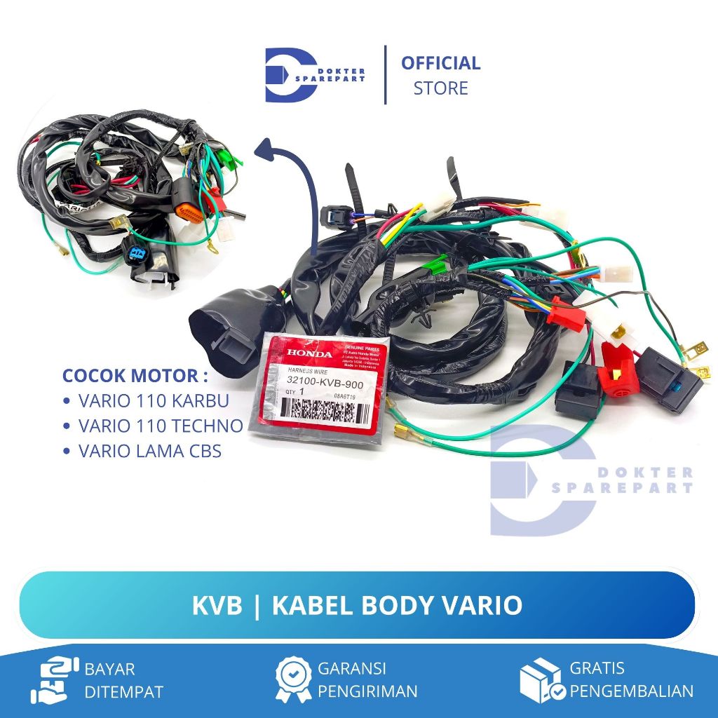 KVB KABEL BODY SET VARIO 110 KARBU / VARIO 110 TECHNO / VARIO CBS LAMA / KABEL SOKET BODI / BODY