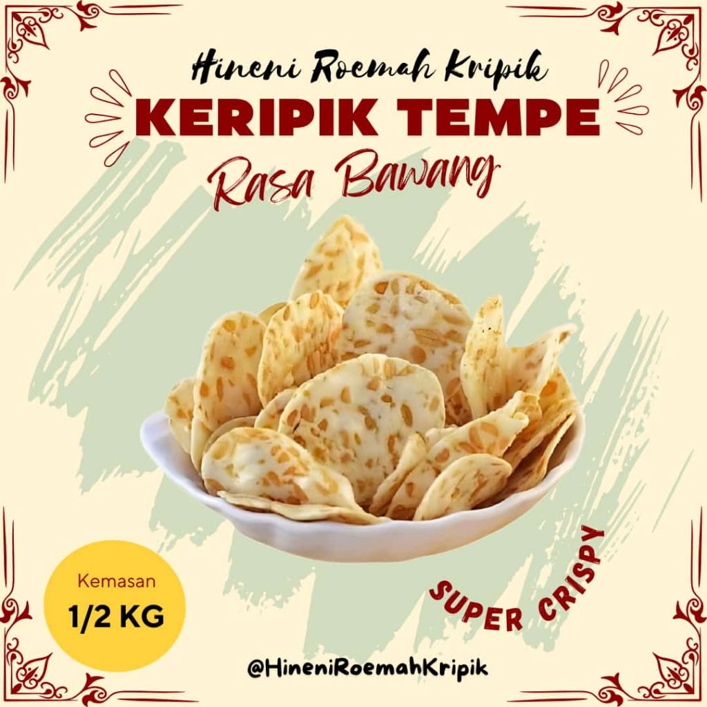 

KRIPIK TEMPE OVEN Rasa Bawang Renyah Gurih 500gram