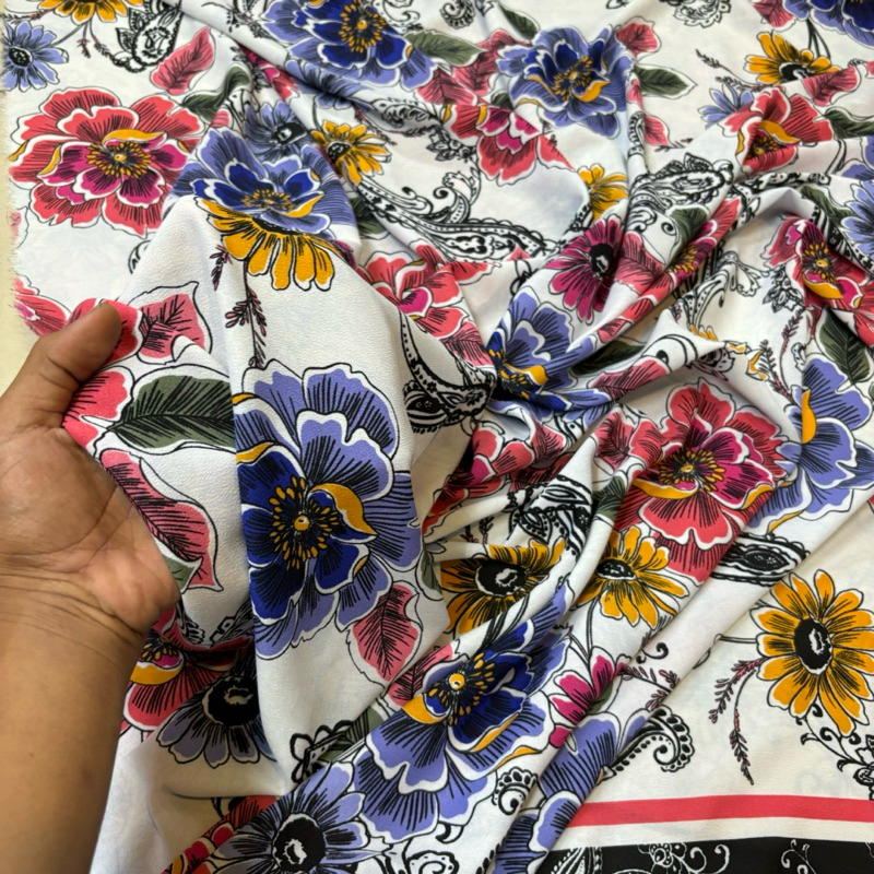 Kain Zara Crepe - kain zara crepe premium - kain crepe premium - kain zara motif // lq