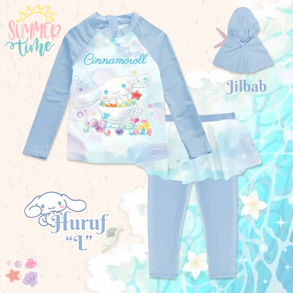 Baju Renang Anak Perempuan Lengan Panjang Baju Renang Anak Muslim Kerudung Unicorn Import Murah